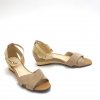 TODS BEIGE SUEDE AND PATTENT LEATHER LOW PLATFORM 36,5